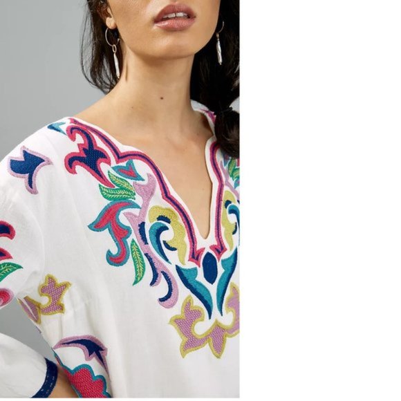 Anthropologie Olympia Embroidered Tunic Dress - Picture 3 of 6